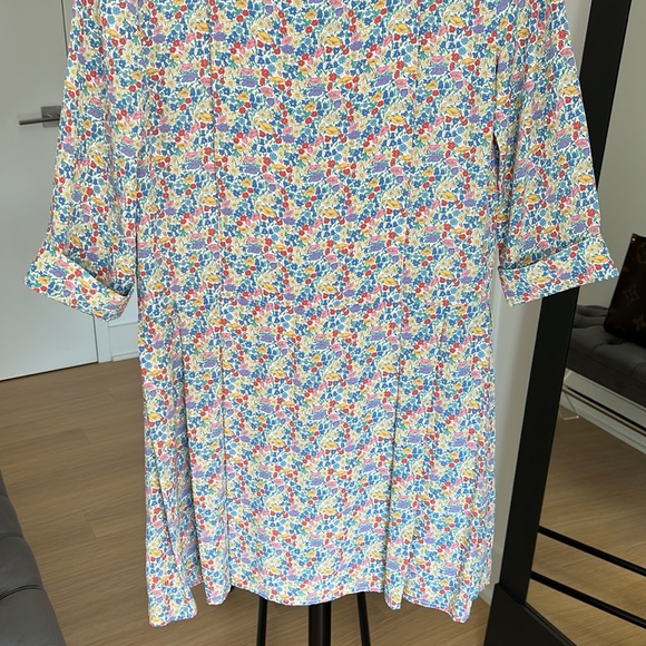 Tuckernuck Liberty Of London Floral Printed Silk De Chine Pullover Pleated Dress - Picture 8 of 12